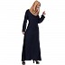 Casual zipper abaya-blue